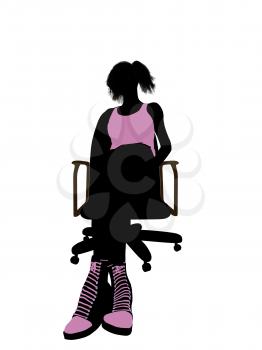 Royalty Free Clipart Image of a Woman in a Chair