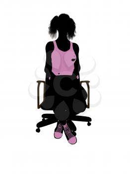 Royalty Free Clipart Image of a Woman in a Chair