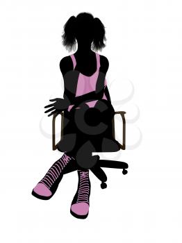 Royalty Free Clipart Image of a Woman in a Chair