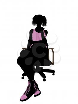 Royalty Free Clipart Image of a Woman in a Chair