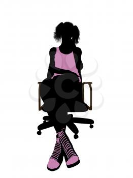 Royalty Free Clipart Image of a Woman in a Chair