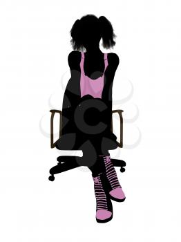 Royalty Free Clipart Image of a Woman in a Chair