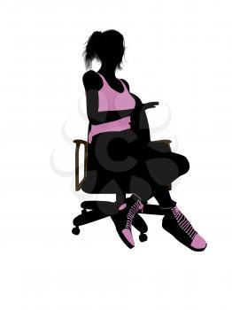 Royalty Free Clipart Image of a Woman in a Chair