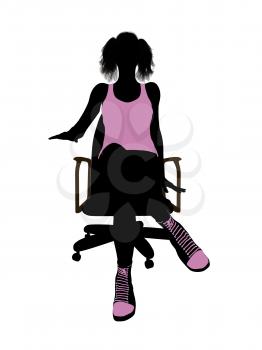 Royalty Free Clipart Image of a Woman in a Chair