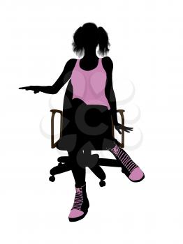 Royalty Free Clipart Image of a Woman in a Chair