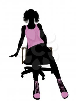 Royalty Free Clipart Image of a Woman in a Chair