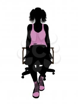 Royalty Free Clipart Image of a Woman in a Chair