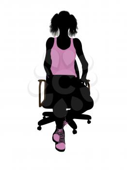 Royalty Free Clipart Image of a Woman in a Chair