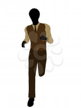 African american business man silhouette illustration on a white background