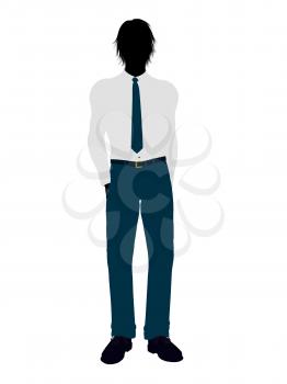 Royalty Free Clipart Image of a Young Man in a Shirt and Tie