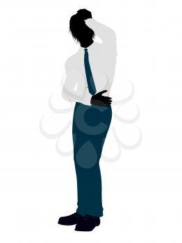 Royalty Free Clipart Image of a Young Man in a Shirt and Tie