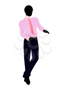 Royalty Free Clipart Image of a Young Man in a Tie