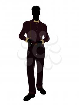 Royalty Free Clipart Image of a Man in Trendy Clothes