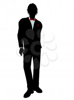 Royalty Free Clipart Image of a Man in a Tuxedo