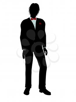 Royalty Free Clipart Image of a Man in a Tuxedo