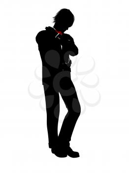 Royalty Free Clipart Image of a Man in a Tuxedo