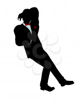 Royalty Free Clipart Image of a Man in a Tuxedo