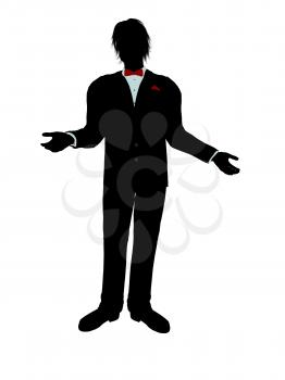 Royalty Free Clipart Image of a Man in a Tuxedo