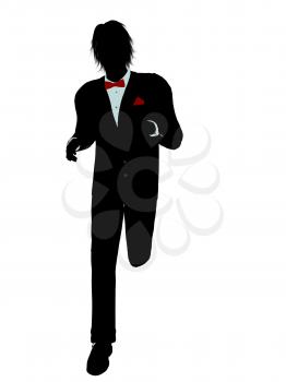 Royalty Free Clipart Image of a Man in a Tuxedo