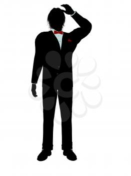 Royalty Free Clipart Image of a Man in a Tuxedo