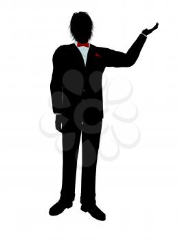 Royalty Free Clipart Image of a Man in a Tuxedo