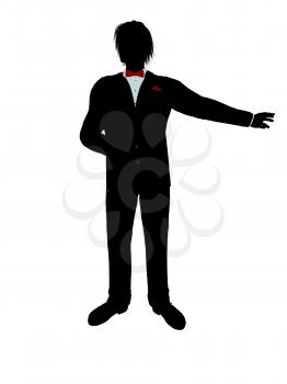 Royalty Free Clipart Image of a Man in a Tuxedo