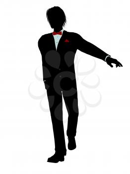 Royalty Free Clipart Image of a Man in a Tuxedo