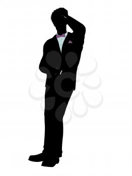 Royalty Free Clipart Image of a Man in a Tux