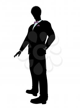 Royalty Free Clipart Image of a Man in a Tux