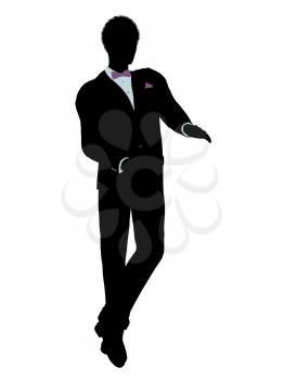 Royalty Free Clipart Image of a Man in a Tux