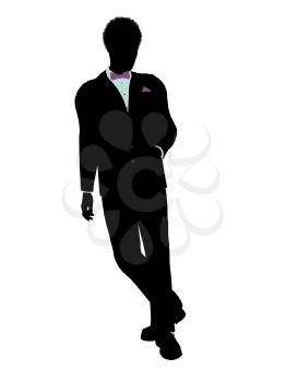 Royalty Free Clipart Image of a Man in a Tux