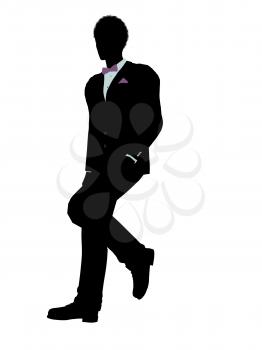 Royalty Free Clipart Image of a Man in a Tux