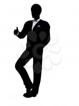 Royalty Free Clipart Image of a Man in a Tux