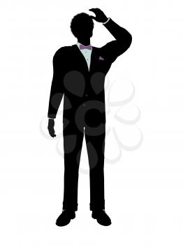 Royalty Free Clipart Image of a Man in a Tux