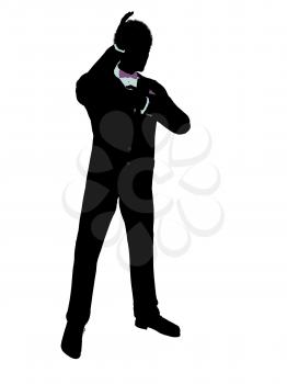 Royalty Free Clipart Image of a Man in a Tux