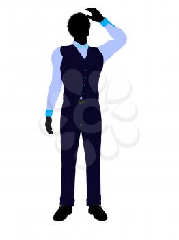 African american business man silhouette illustration on a white background