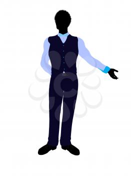 African american business man silhouette illustration on a white background