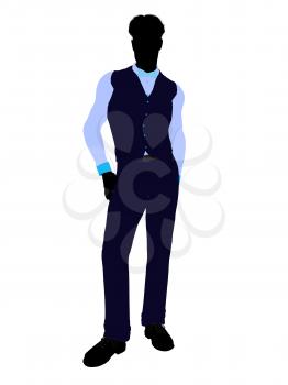 Business man silhouette illustration on a white background