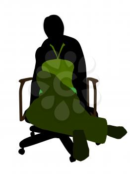 Royalty Free Clipart Image of a Woman in an Office Chair