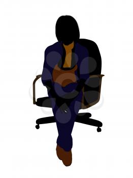 Royalty Free Clipart Image of a Woman in a Chair