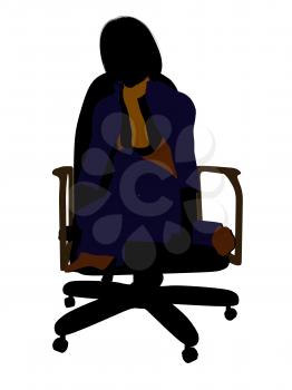 Royalty Free Clipart Image of a Woman in a Chair