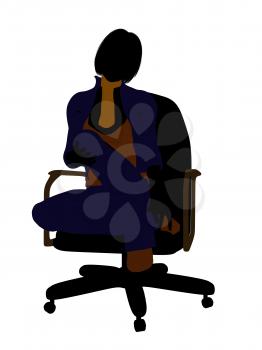 Royalty Free Clipart Image of a Woman in a Chair