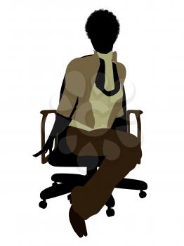 Royalty Free Clipart Image of a Woman in a Chair