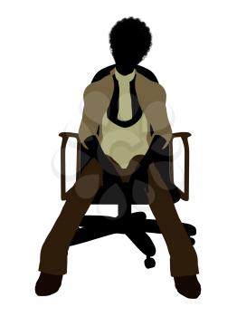 Royalty Free Clipart Image of a Woman in a Chair