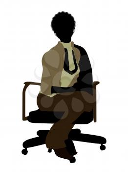 Royalty Free Clipart Image of a Woman in a Chair