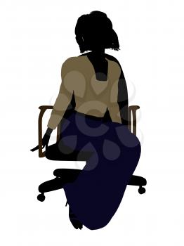 Royalty Free Clipart Image of a Woman in a Chair