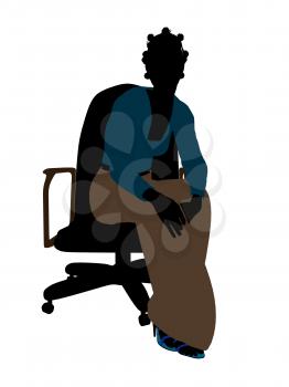 Royalty Free Clipart Image of a Woman in a Chair