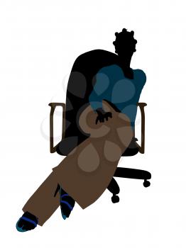 Royalty Free Clipart Image of a Woman in a Chair