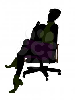 Royalty Free Clipart Image of a Woman in a Chair