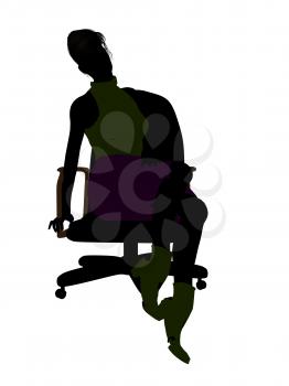 Royalty Free Clipart Image of a Woman in a Chair